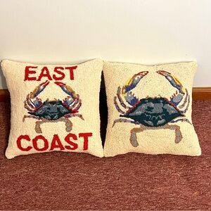 Coastal Crab Design Throw Pillows